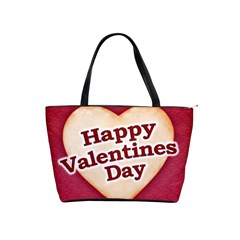 Heart Shaped Happy Valentine Day Text Design Large Shoulder Bag by dflcprints