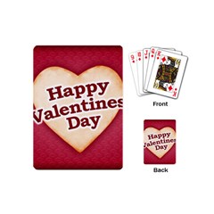 Heart Shaped Happy Valentine Day Text Design Playing Cards (mini) by dflcprints