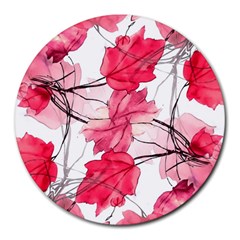 Floral Print Swirls Decorative Design 8  Mouse Pad (round) by dflcprints