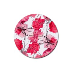 Floral Print Swirls Decorative Design Drink Coaster (round) by dflcprints