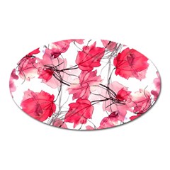 Floral Print Swirls Decorative Design Magnet (oval) by dflcprints