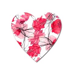 Floral Print Swirls Decorative Design Magnet (heart)