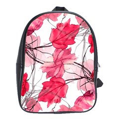 Floral Print Swirls Decorative Design School Bag (large) by dflcprints