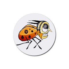 Funny Bug Running Hand Drawn Illustration Drink Coaster (round) by dflcprints