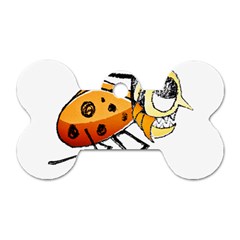 Funny Bug Running Hand Drawn Illustration Dog Tag Bone (one Sided) by dflcprints