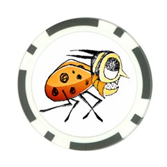 Funny Bug Running Hand Drawn Illustration Poker Chip by dflcprints