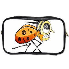 Funny Bug Running Hand Drawn Illustration Travel Toiletry Bag (two Sides) by dflcprints