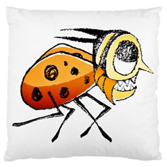 Funny Bug Running Hand Drawn Illustration Large Cushion Case (two Sided)  by dflcprints