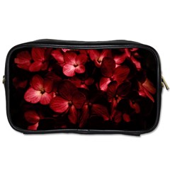 Red Flowers Bouquet In Black Background Photography Travel Toiletry Bag (one Side) by dflcprints