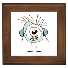 Cute Weird Caricature Illustration Framed Ceramic Tile by dflcprints
