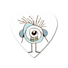 Cute Weird Caricature Illustration Magnet (heart) by dflcprints