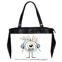 Cute Weird Caricature Illustration Oversize Office Handbag (two Sides) by dflcprints