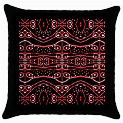 Tribal Ornate Geometric Pattern Black Throw Pillow Case