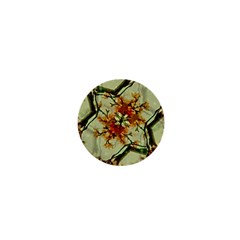 Floral Motif Print Pattern Collage 1  Mini Button by dflcprints