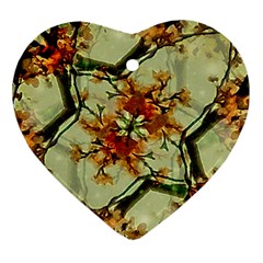 Floral Motif Print Pattern Collage Heart Ornament by dflcprints