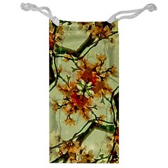 Floral Motif Print Pattern Collage Jewelry Bag by dflcprints