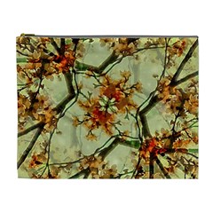 Floral Motif Print Pattern Collage Cosmetic Bag (xl) by dflcprints