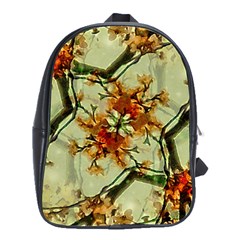 Floral Motif Print Pattern Collage School Bag (large) by dflcprints