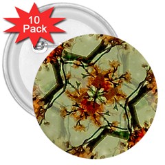 Floral Motif Print Pattern Collage 3  Button (10 Pack) by dflcprints