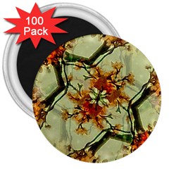 Floral Motif Print Pattern Collage 3  Button Magnet (100 Pack) by dflcprints