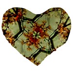 Floral Motif Print Pattern Collage 19  Premium Heart Shape Cushion Front