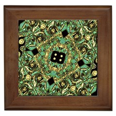 Luxury Abstract Golden Grunge Art Framed Ceramic Tile by dflcprints
