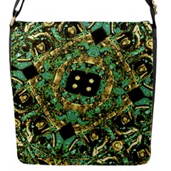 Luxury Abstract Golden Grunge Art Flap Closure Messenger Bag (small) by dflcprints