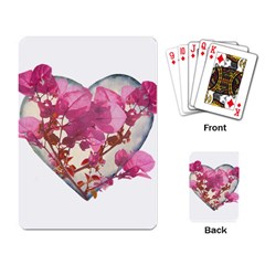 Heart Shaped With Flowers Digital Collage Playing Cards Single Design by dflcprints