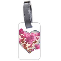 Heart Shaped With Flowers Digital Collage Luggage Tag (one Side) by dflcprints