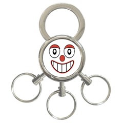 Happy Clown Cartoon Drawing 3-ring Key Chain by dflcprints