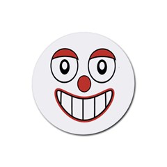 Happy Clown Cartoon Drawing Drink Coaster (round) by dflcprints