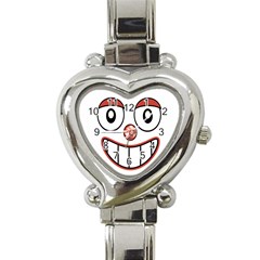 Happy Clown Cartoon Drawing Heart Italian Charm Watch  by dflcprints