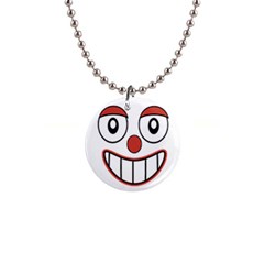 Happy Clown Cartoon Drawing Button Necklace by dflcprints