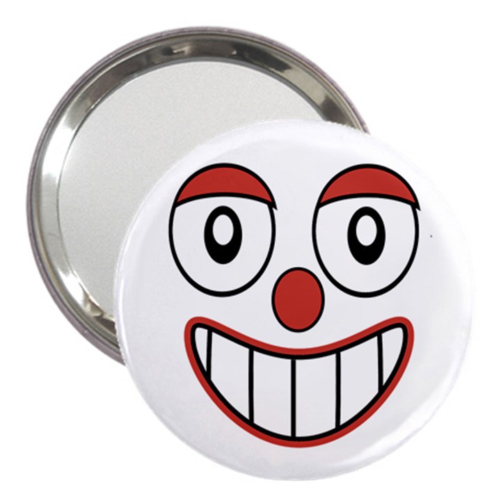 Happy Clown Cartoon Drawing 3  Handbag Mirror