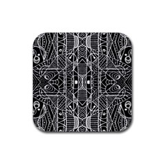 Black And White Tribal Geometric Pattern Print Drink Coaster (square) by dflcprints