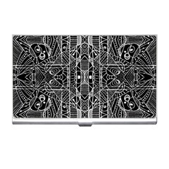 Black And White Tribal Geometric Pattern Print Business Card Holder by dflcprints