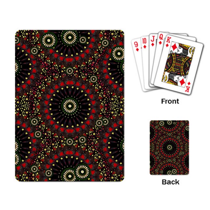 Digital Abstract Geometric Pattern in Warm Colors Playing Cards Single Design