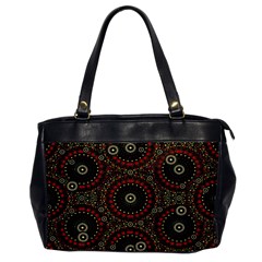 Digital Abstract Geometric Pattern In Warm Colors Oversize Office Handbag (one Side) by dflcprints