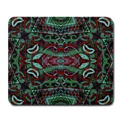 Tribal Ornament Pattern In Red And Green Colors Large Mouse Pad (rectangle) by dflcprints