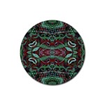 Tribal Ornament Pattern in Red and Green Colors Drink Coasters 4 Pack (Round) Front