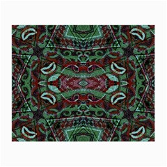 Tribal Ornament Pattern In Red And Green Colors Glasses Cloth (small) by dflcprints