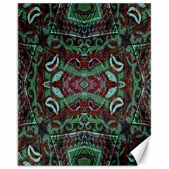 Tribal Ornament Pattern In Red And Green Colors Canvas 16  X 20  (unframed) by dflcprints