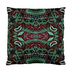 Tribal Ornament Pattern In Red And Green Colors Cushion Case (single Sided)  by dflcprints