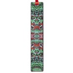 Tribal Ornament Pattern in Red and Green Colors Large Bookmark Front