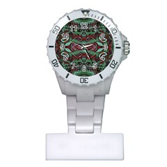 Tribal Ornament Pattern In Red And Green Colors Nurses Watch