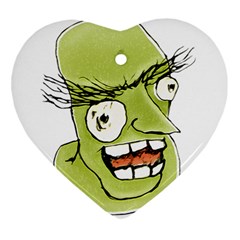 Mad Monster Man With Evil Expression Heart Ornament by dflcprints