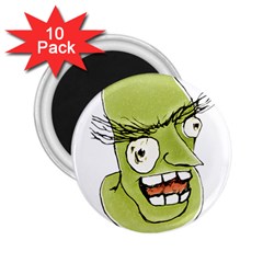 Mad Monster Man With Evil Expression 2 25  Button Magnet (10 Pack) by dflcprints