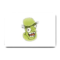 Mad Monster Man With Evil Expression Small Door Mat by dflcprints