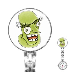 Mad Monster Man With Evil Expression Stainless Steel Nurses Watch by dflcprints