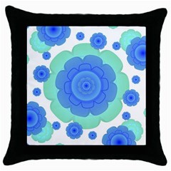 Retro Style Decorative Abstract Pattern Black Throw Pillow Case by dflcprints